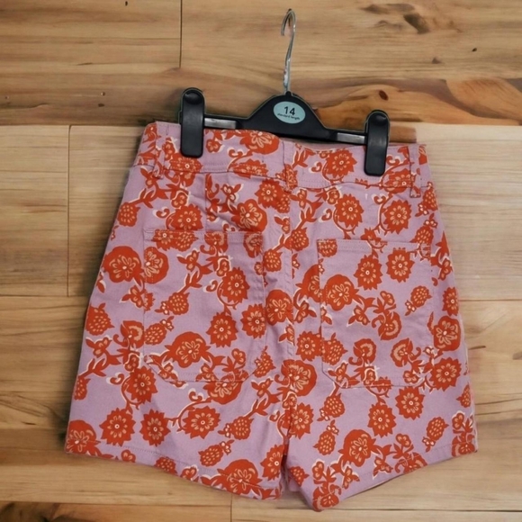 Next lilac/orange floral shortsSz uk 10 Bnwt - Picture 2 of 5